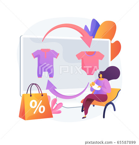 Baby clothes trade-in abstract concept vector illustration. Baby clothes trade-in abstract concept vector illustration. 65587899
