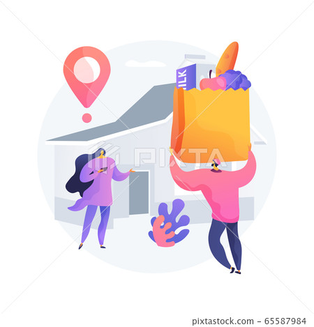 Grocery delivery service abstract concept vector illustration. 65587984