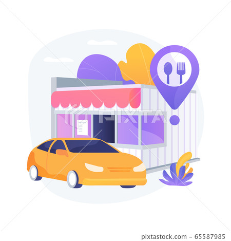 Drive-in restaurant abstract concept vector illustration. 65587985
