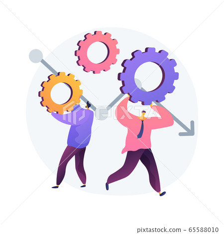 Displaced workers abstract concept vector illustration. 65588010