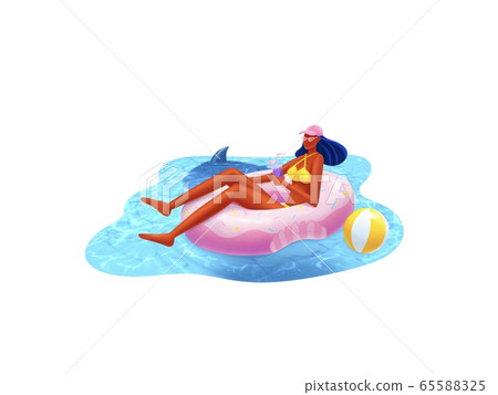 girl in the pool. summer and vocation on the sea 65588325