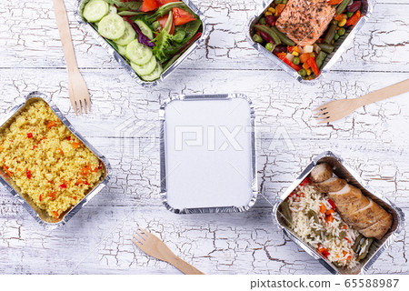 Food delivery concept. Lunch in container 65588987