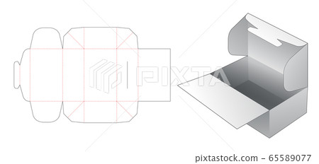 packaging box die cut template 65589077