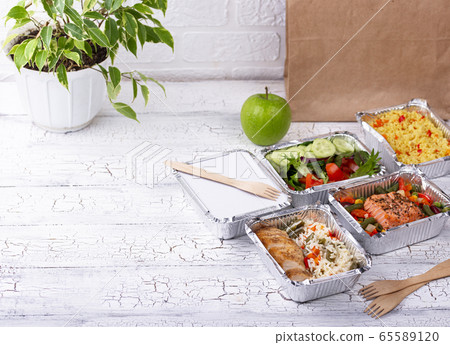 Food delivery concept. Lunch in container 65589120