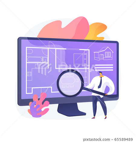 Real estate floor plan abstract concept vector illustration. Real estate floor plan abstract concept vector illustration. 65589489