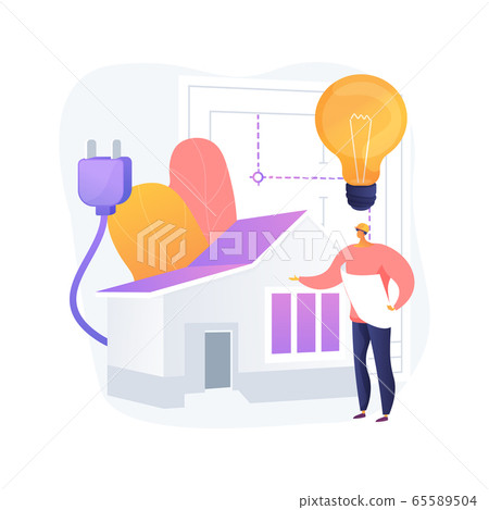 Residential electrical construction abstract concept vector illustration. Residential electrical construction abstract concept vector illustration. 65589504