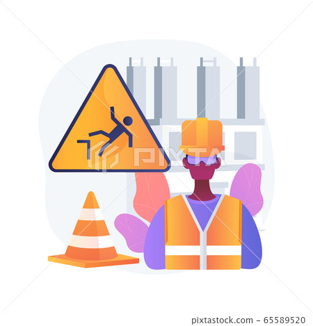 Construction site protection abstract concept vector illustration. Construction site protection abstract concept vector illustration. 65589520