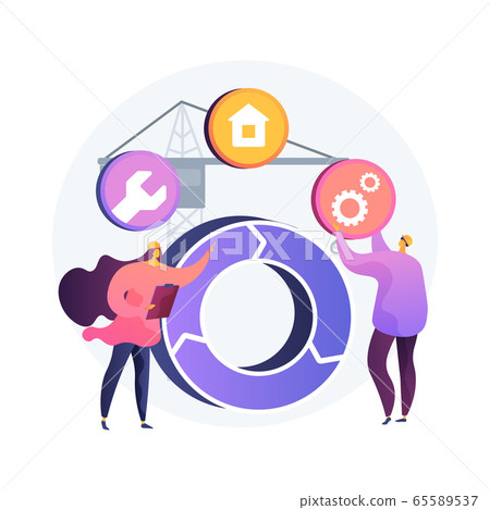 Building information modeling abstract concept vector illustration. 65589537