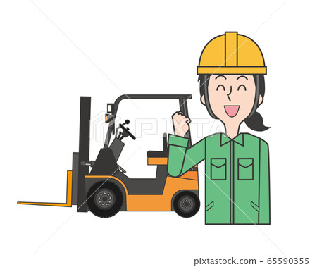 Forklift worker worker woman factory helmet workwear 65590355