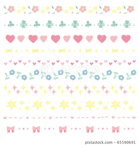 Flower heart spring line set - Stock Illustration [65590691] - PIXTA