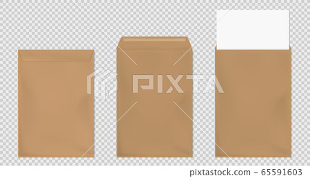 Brown envelope A4 template, blank paper covers set Brown envelope A4 template, blank paper covers set 65591603