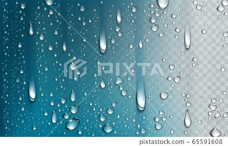 Water droplets isolated on transparent background 65591608