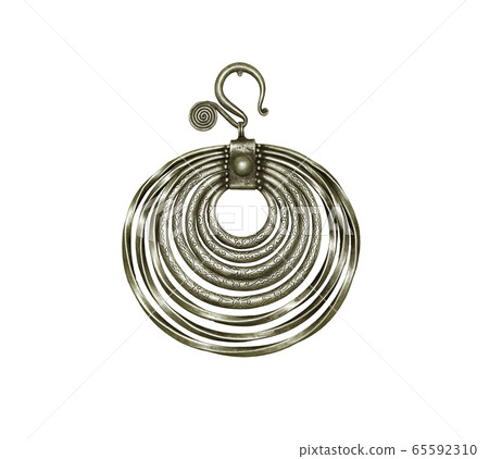 earring silverware isolated on white. 65592310