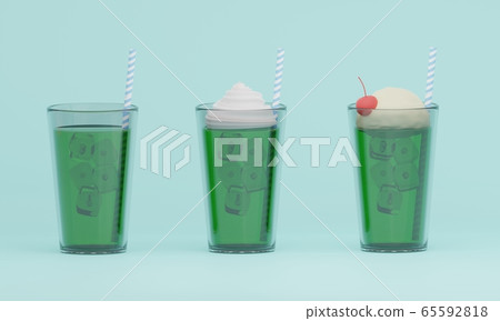 Background summer / cream soda 3DCG illustration 65592818