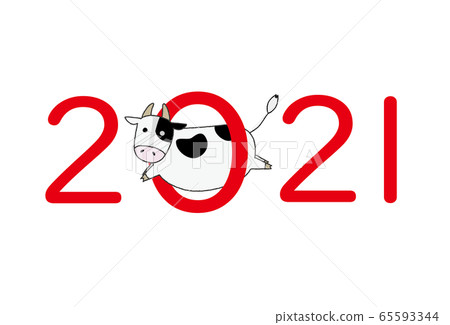 2021牛年新年卡2021數字和彈跳牛 2021牛年新年卡2021數字和彈跳牛 65593344