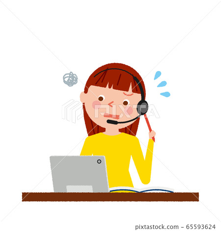 Online lesson women in trouble vector illustration 65593624