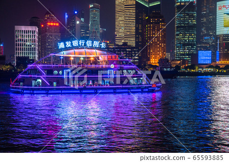 <<Shanghai>> Night view of the Bund, Skyscraper of Rikukashi <<Shanghai>> Night view of the Bund, Skyscraper of Rikukashi 65593885