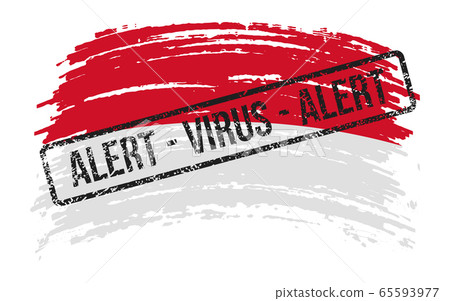 Monaco torn flag with stamp with the words alert virus, vector Monaco torn flag with stamp with the words alert virus, vector 65593977