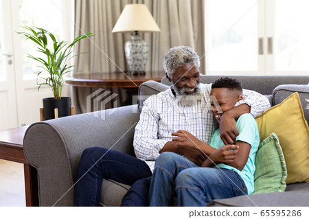 Senior African American man enjoying his time at home, 65595286