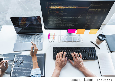 Two professional programmer cooperating and 65598363