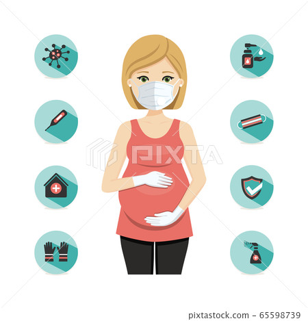 Pregnant woman protection icons against illness 65598739
