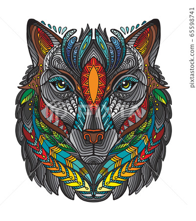 Vector ornamental wolf 65598741