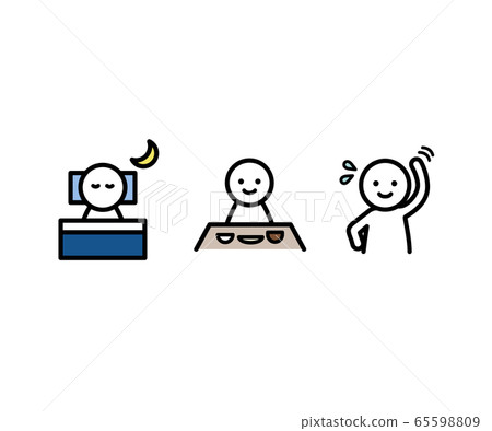 Set of physical condition management icons / Cold prevention Set of physical condition management icons / Cold prevention 65598809