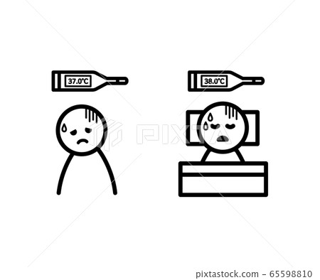 Cold / heat icon / illustration / high fever Cold / heat icon / illustration / high fever 65598810