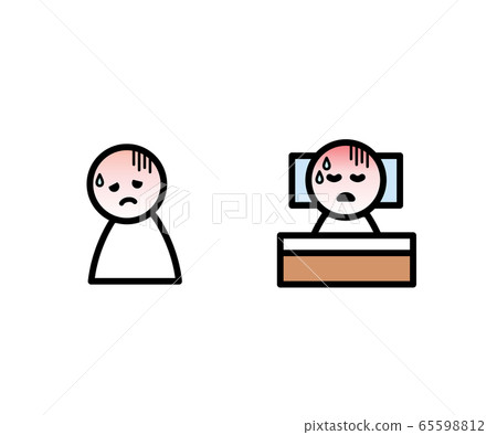 感冒/發熱圖標/插圖/高燒 感冒/發熱圖標/插圖/高燒 65598812