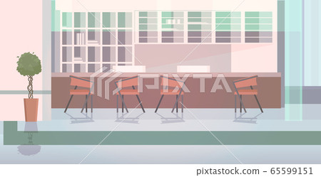hospital reception with furniture empty nurses station no people clinic hall interior horizontal 65599151