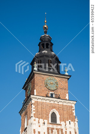 City Hall Tower at main Market Square in center of Krakow, Polamd City Hall Tower at main Market Square in center of Krakow, Polamd 65599422