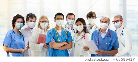 International doctor team. Hospital medical staff. 65599437