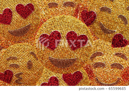 Yellow and red colered face shapes, showing different feelings. Happiness, fun, joy symbols for beackground. Yellow and red colered face shapes, showing different feelings. Happiness, fun, joy symbols for beackground. 65599685