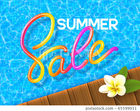 Summer Sale banner with handwritten calligraphy. Summer Sale banner with handwritten calligraphy. 65599931