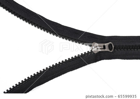 black and metallic zipper isolated on white background black and metallic zipper isolated on white background 65599935