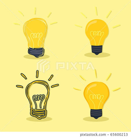 Idea Lamp Yellow Background 65600213