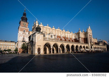 The Cloth Hall and Town Hall Tower in Krakow, Poland The Cloth Hall and Town Hall Tower in Krakow, Poland 65600302