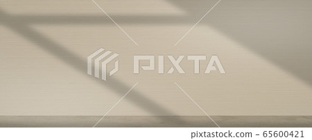 Empty room with a white wall shadow light overlay for minimal concept. 65600421