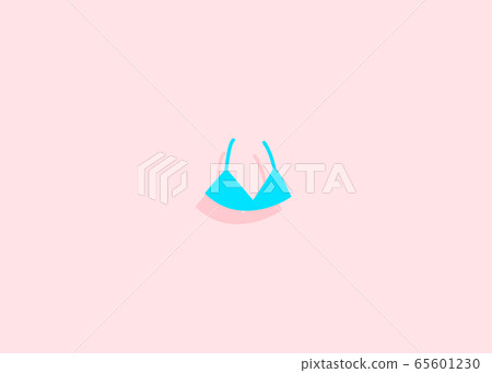 Top view of a white female swimsuit top on pink 65601230
