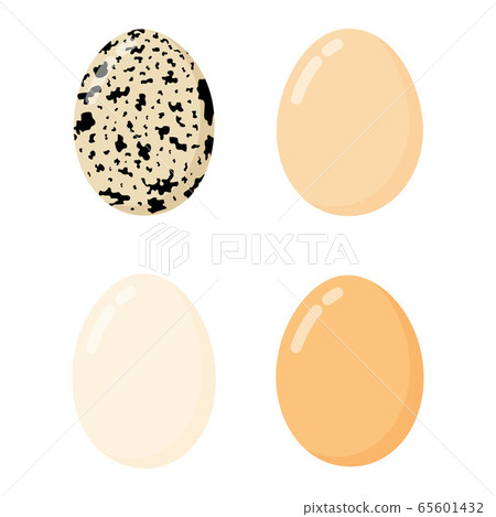 Chicken eggs in various shapes and colors Chicken eggs in various shapes and colors 65601432
