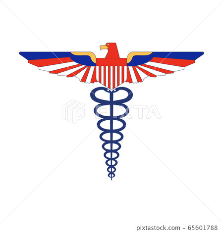 Caduceus medical snake and eagle stylized in the Caduceus medical snake and eagle stylized in the 65601788
