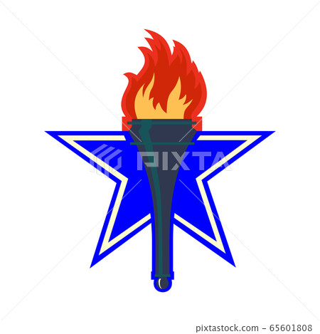Burning torch icon, logo on a background of a Burning torch icon, logo on a background of a 65601808