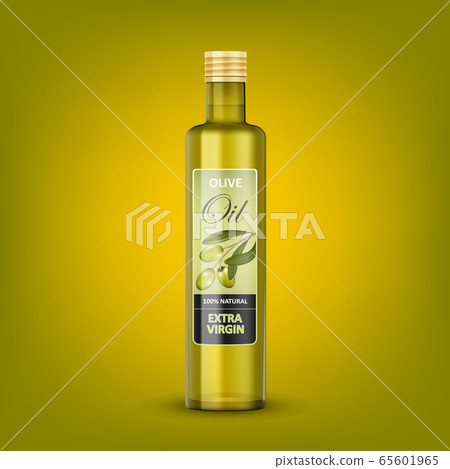 Glass Transparent Olive Oil Bottle Mockup Stock Illustration 65601965 Pixta