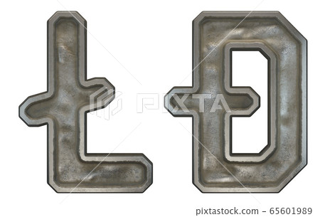 Set of symbols litecoin and dashcoin made of industrial metal on white background 3d 65601989