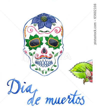 Dia de muertos, mexican holiday, colored skul Dia de muertos, mexican holiday, colored skul 65602108