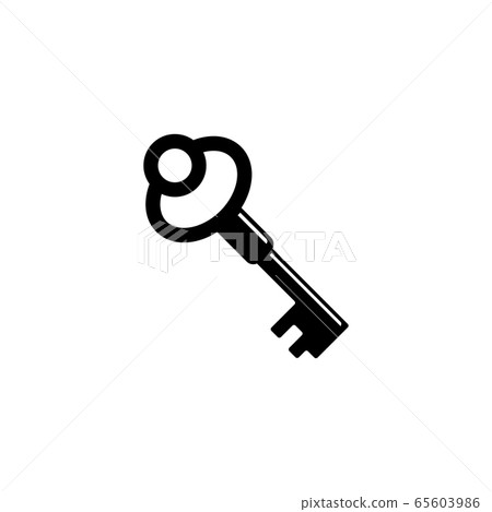 Medieval Antique Old Key Flat Vector Icon 65603986