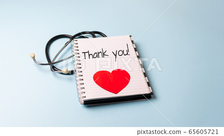 Thank you to doctors, nurses, medical workers. HAPPY NURSES DAY background, banner. International Nurses Day Healthcare and medical concept with notebook, red heart and stethoscope Thank you to doctors, nurses, medical workers. HAPPY NURSES DAY background, banner. International Nurses Day Healthcare and medical concept with notebook, red heart and stethoscope 65605721
