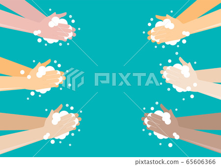 Peoples washing hands with soap Peoples washing hands with soap 65606366
