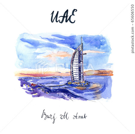 Hotel Burj al Arab in Dubai in sunset 65606550