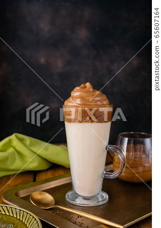 Dalgona Coffee, a delicious foamy whipped coffee Dalgona Coffee, a delicious foamy whipped coffee 65607164